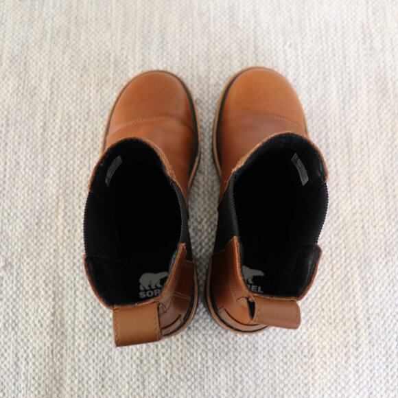 Sorel Joan Now Chelsea Boots Women's 8 Brown Leather Waterproof Lug Sole Block - Picture 6 of 16